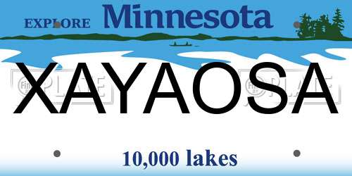 XAYAOSA Minnesota License Plate