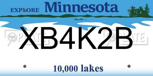 XB4K2B Minnesota License Plate