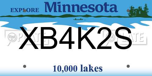 XB4K2S Minnesota License Plate