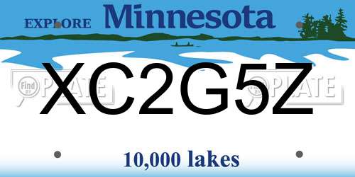 XC2G5Z Minnesota License Plate