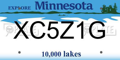 XC5Z1G Minnesota License Plate