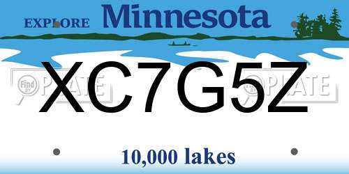 XC7G5Z Minnesota License Plate