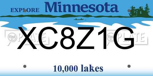 XC8Z1G Minnesota License Plate