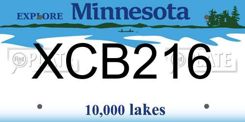 XCB216 Minnesota License Plate