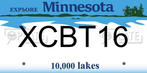 XCBT16 Minnesota License Plate