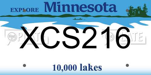 XCS216 Minnesota License Plate