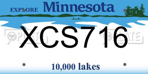 XCS716 Minnesota License Plate