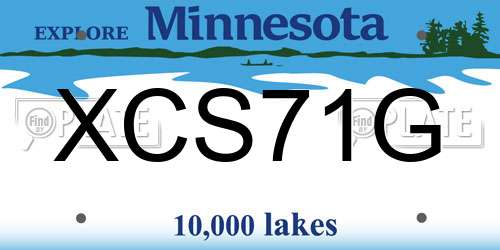 XCS71G Minnesota License Plate