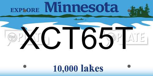 XCT65T Minnesota License Plate