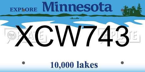 XCW743 Minnesota License Plate