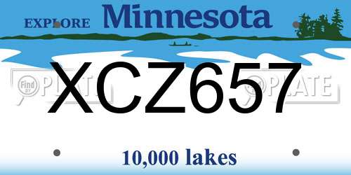 XCZ657 Minnesota License Plate
