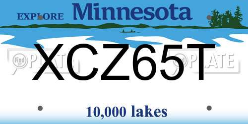 XCZ65T Minnesota License Plate