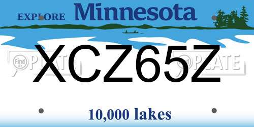 XCZ65Z Minnesota License Plate