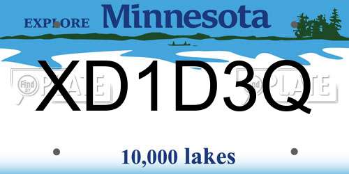 XD1D3Q Minnesota License Plate