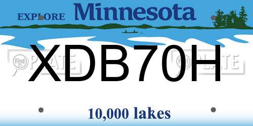 XDB70H Minnesota License Plate