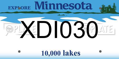 XDI030 Minnesota License Plate