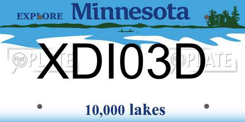 XDI03D Minnesota License Plate