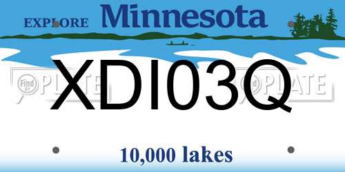 XDI03Q Minnesota License Plate