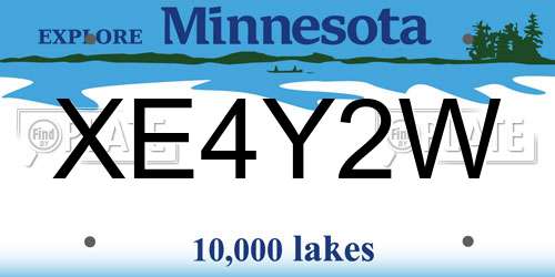 XE4Y2W Minnesota License Plate