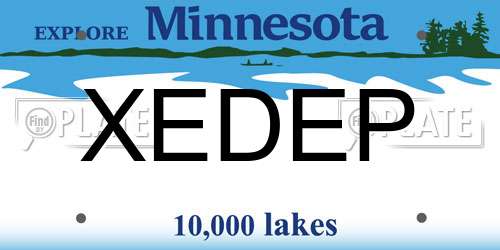 XEDEP Minnesota License Plate