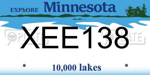 XEE138 Minnesota License Plate