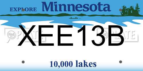 XEE13B Minnesota License Plate