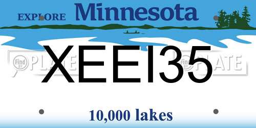 XEEI35 Minnesota License Plate