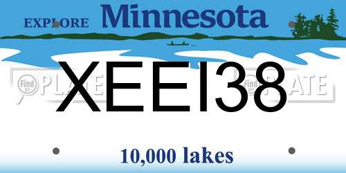 XEEI38 Minnesota License Plate