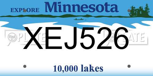XEJ526 Minnesota License Plate