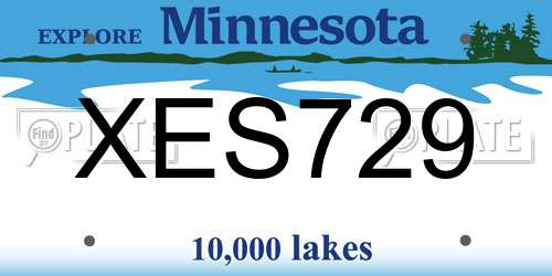 XES729 Minnesota License Plate