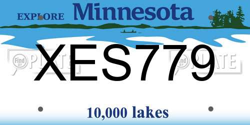XES779 Minnesota License Plate