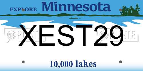 XEST29 Minnesota License Plate