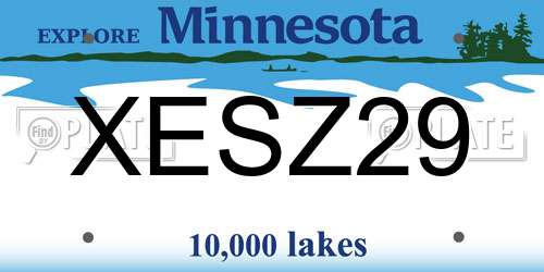 XESZ29 Minnesota License Plate