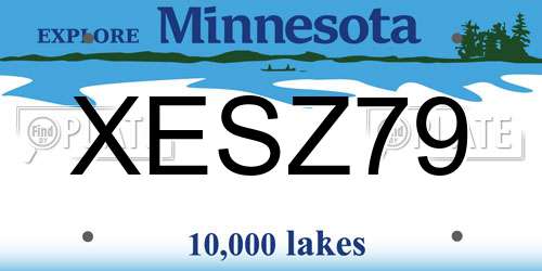 XESZ79 Minnesota License Plate