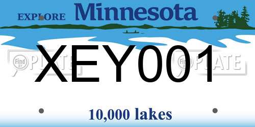 XEY001 Minnesota License Plate