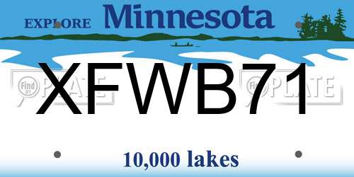 XFWB71 Minnesota License Plate