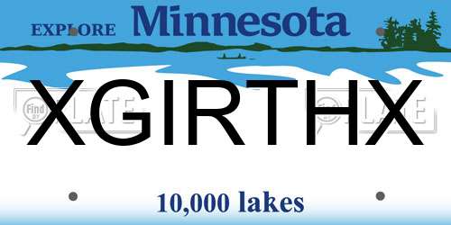 XGIRTHX Minnesota License Plate