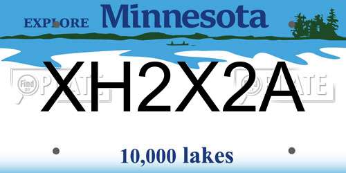 XH2X2A Minnesota License Plate
