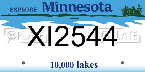 XI2544 Minnesota License Plate