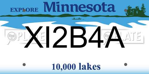 XI2B4A Minnesota License Plate