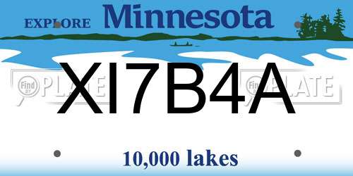 XI7B4A Minnesota License Plate