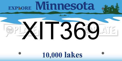 XIT369 Minnesota License Plate