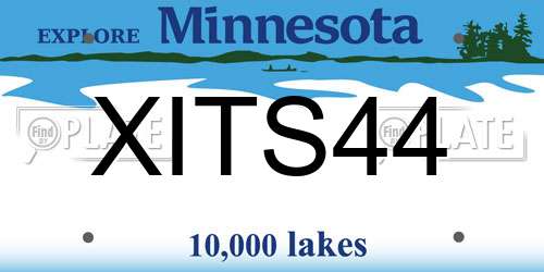 XITS44 Minnesota License Plate