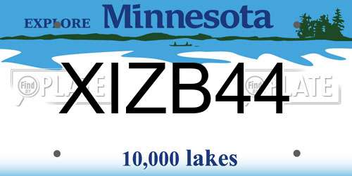 XIZB44 Minnesota License Plate