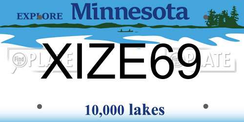 XIZE69 Minnesota License Plate