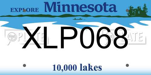 XLP068 Minnesota License Plate