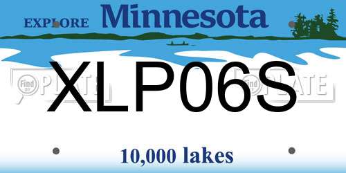 XLP06S Minnesota License Plate