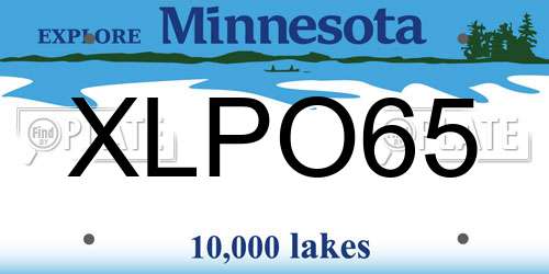 XLPO65 Minnesota License Plate