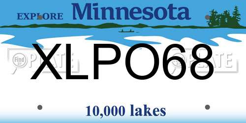 XLPO68 Minnesota License Plate