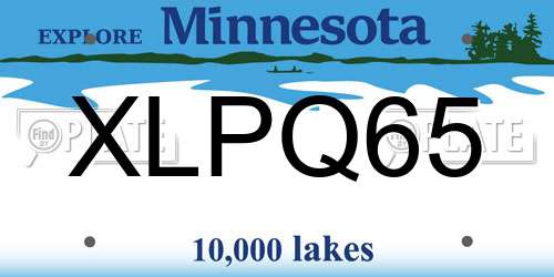 XLPQ65 Minnesota License Plate